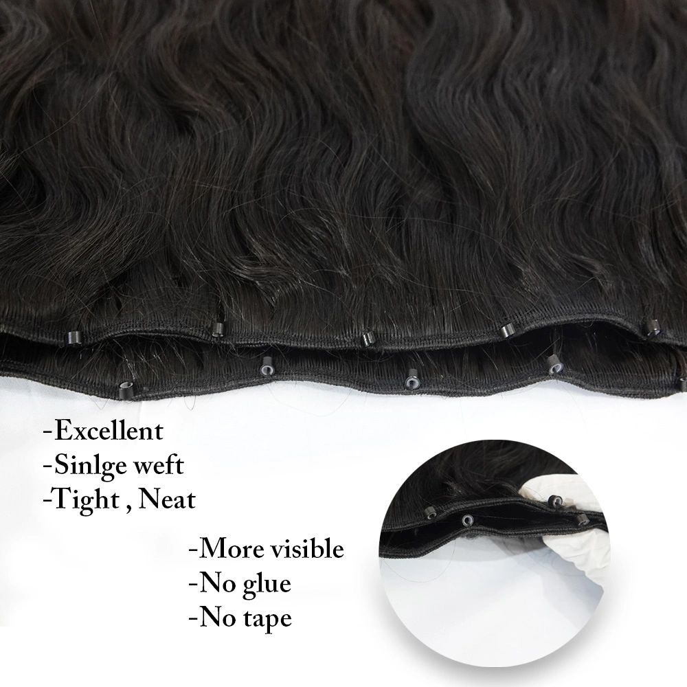 Beaded Hair Wefts Medium Lenghts 22 &quot;, 24&quot;, 26&quot;-Wavy-Dark Brown 967650-24 inch-3