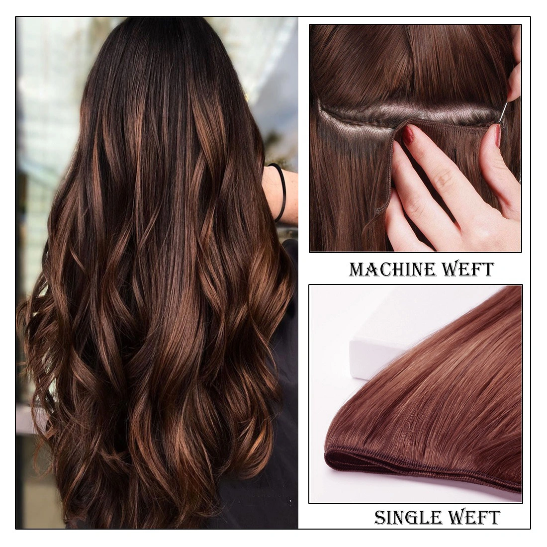 Sew In Weaves hair wefts Bob Lengths 10&quot; , 12&quot;, 14&quot;-Straight-Dark Brown 967650-10 INCH-4