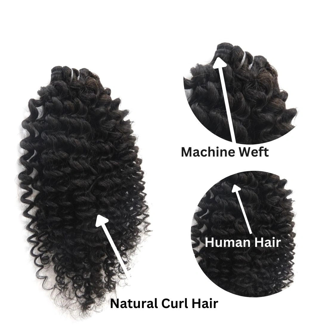 Sew In Weaves hair wefts Bob Lengths 10&quot; , 12&quot;, 14&quot;-CURLY-NATURAL BLACK-14 INCH4-1