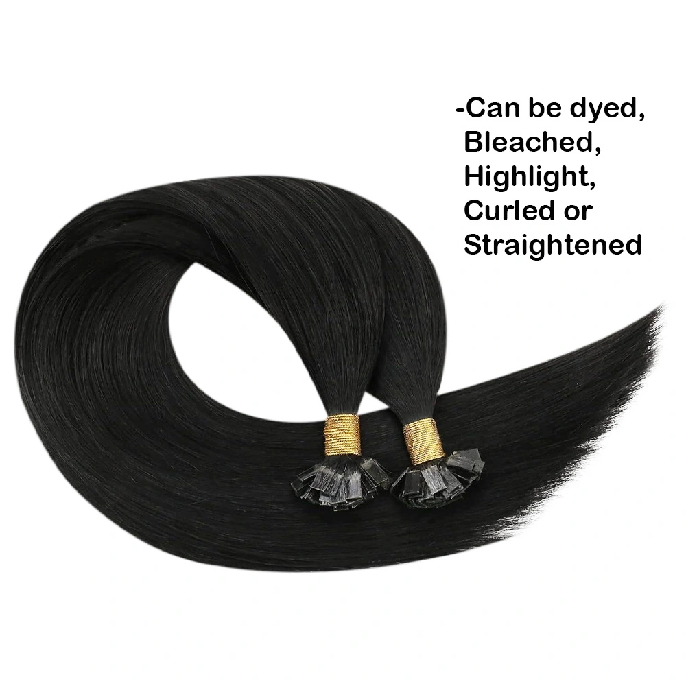 Flat -Tip Hair Extension Short Lengths 12&quot;, 14&quot;, 16&quot;-Straight-Natural Black-14 INCH-2