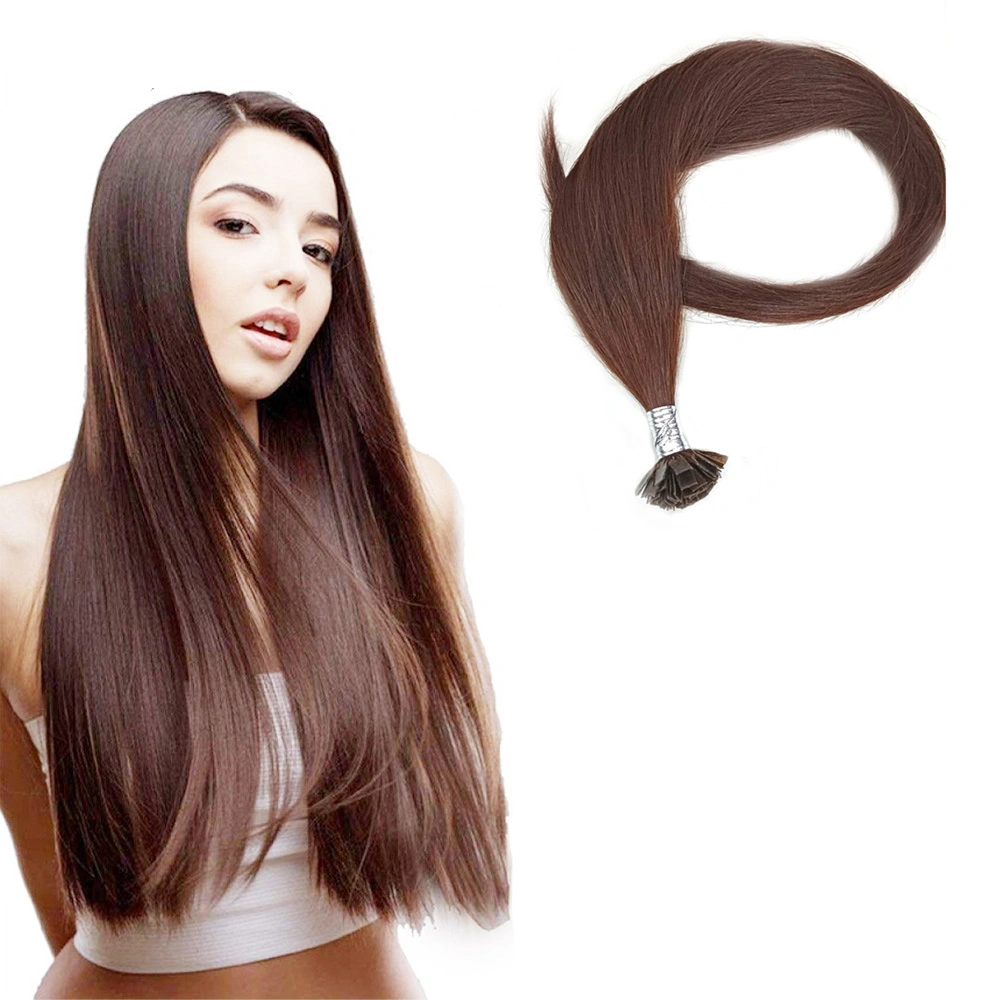 Flat -Tip Hair Extension Short Lengths 12&quot;, 14&quot;, 16&quot;-6-CH-Flat-TIP-BR-16-STR