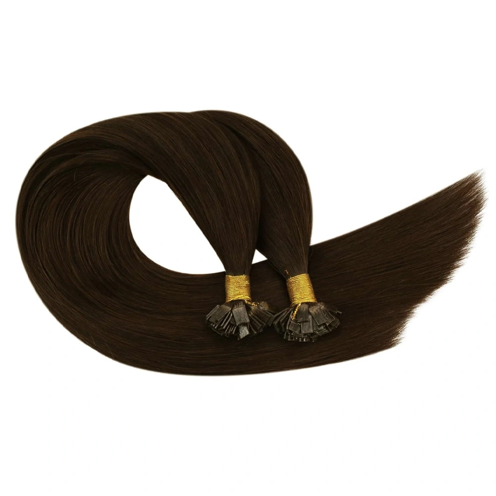 Flat -Tip Hair Extension Short Lengths 12&quot;, 14&quot;, 16&quot;-Straight-Dark Brown 967650-14 INCH-2