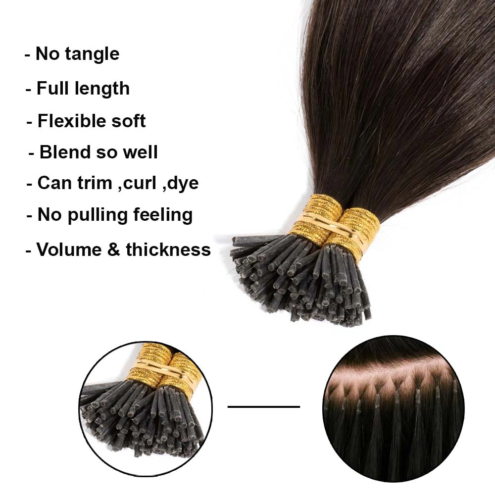 Flat -Tip Hair Extension Short Lengths 12&quot;, 14&quot;, 16&quot;-Straight-Dark Brown 967650-16 INCH-4