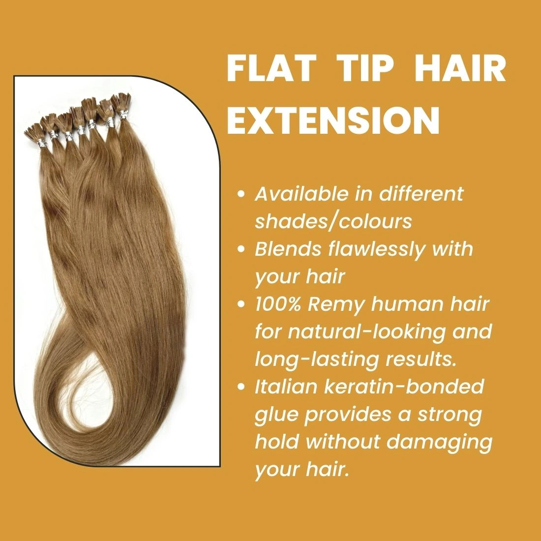 Flat -Tip Hair Extension Short Lengths 12&quot;, 14&quot;, 16&quot;-14-CH-Flat-TIP-DBLD-14-STR