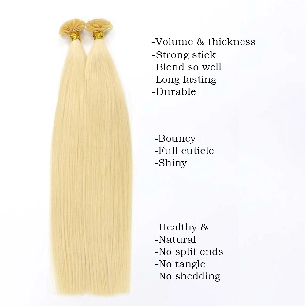 Flat -Tip Hair Extension Short Lengths 12&quot;, 14&quot;, 16&quot;-Wavy-Blonde (#101--14 INCH-2