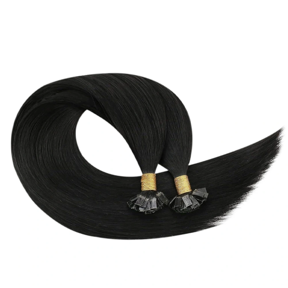 Flat -Tip Hair Extension Medium Lengths 18&quot;, 20&quot;, 22&quot;-Wavy-Natural Black-18 INCH-3