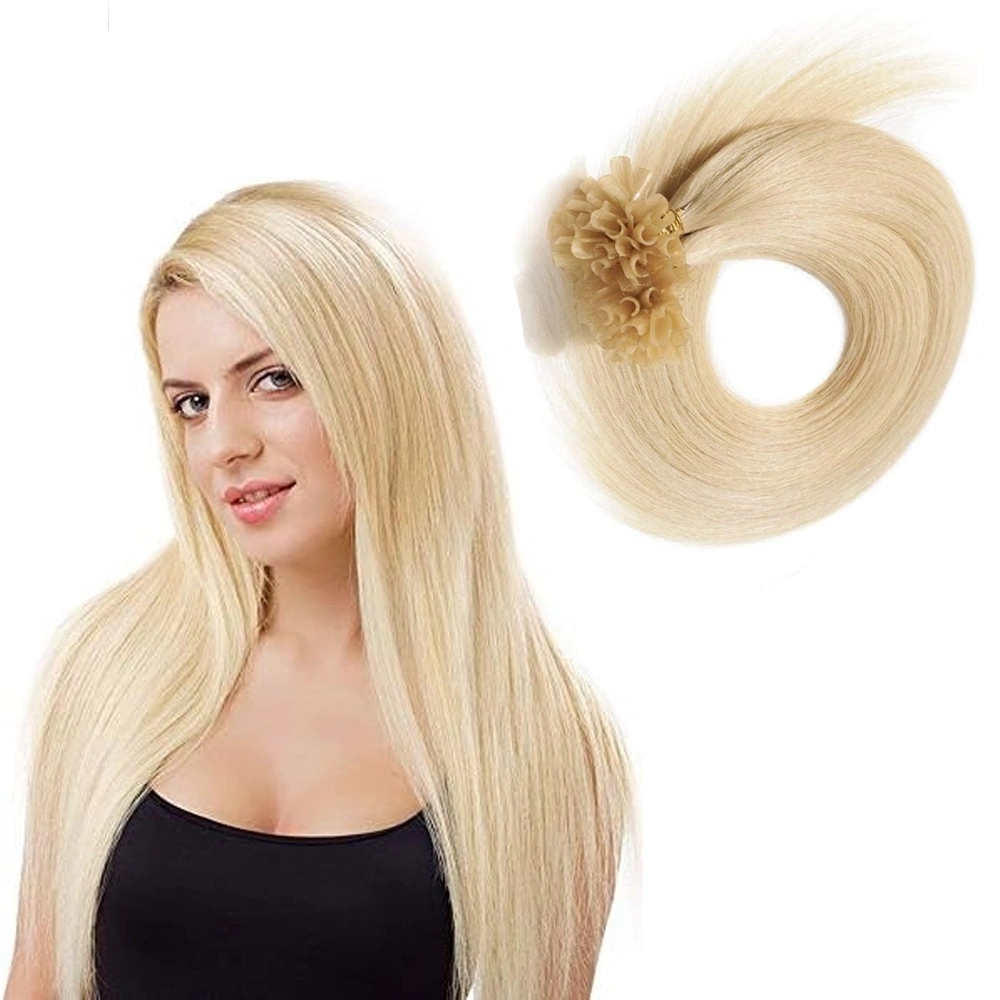 U-Tip Hair Extension Short Lengths 12&quot;, 14&quot;, 16&quot;-Straight-Blonde (#101)-16 INCH-2