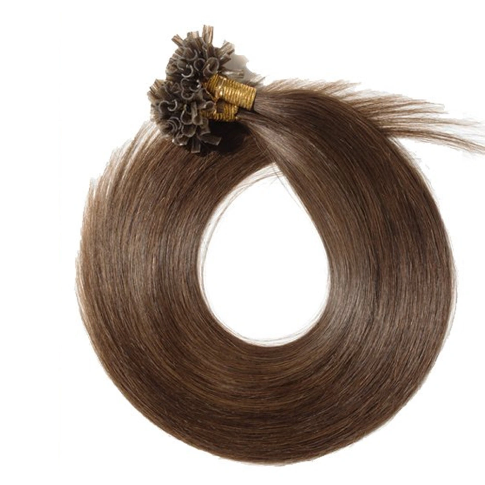 U-Tip Hair Extension Medium Lengths 18&quot;, 20&quot;, 22&quot;-Wavy-Brown-18 INCH-2