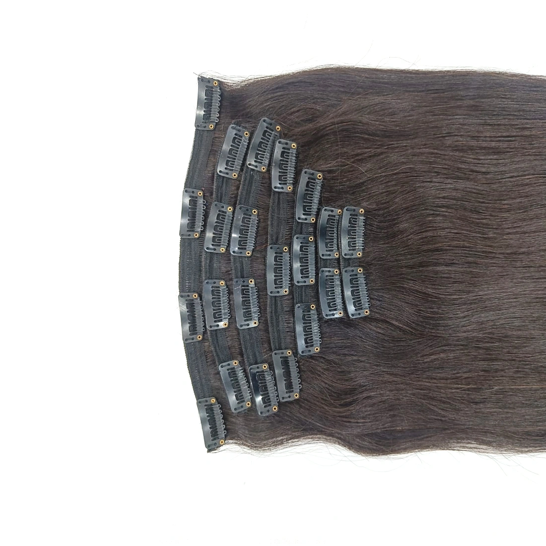 7 Pcs Clip in Hair Extension Short Lengths :     12&quot;, 14&quot;, 16&quot;-14 inch-Straight-Brown-4