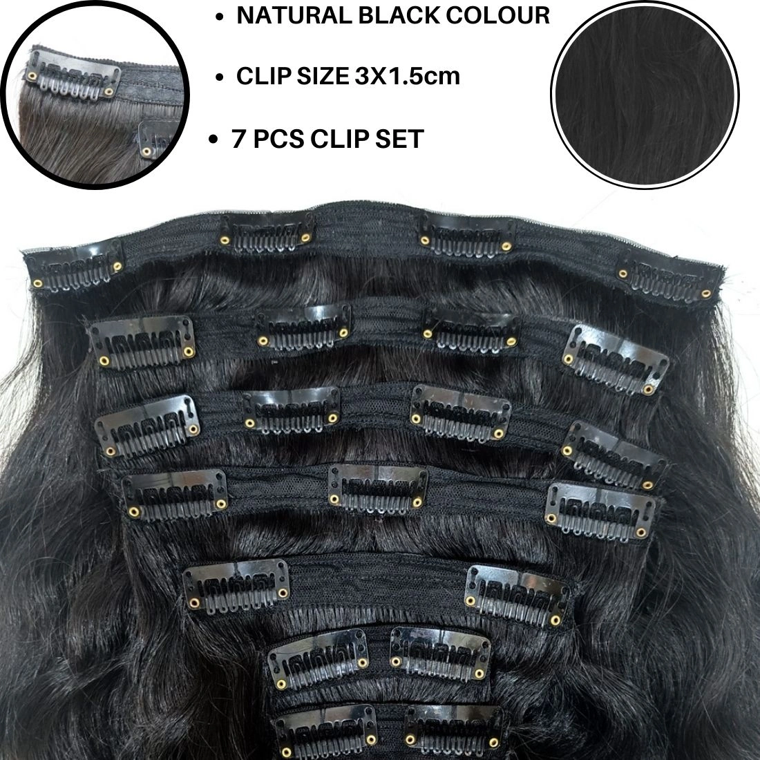 7 Pcs Clip in Hair Extension Short Lengths :     12&quot;, 14&quot;, 16&quot;-Curly-Natural Black-12 inch-1