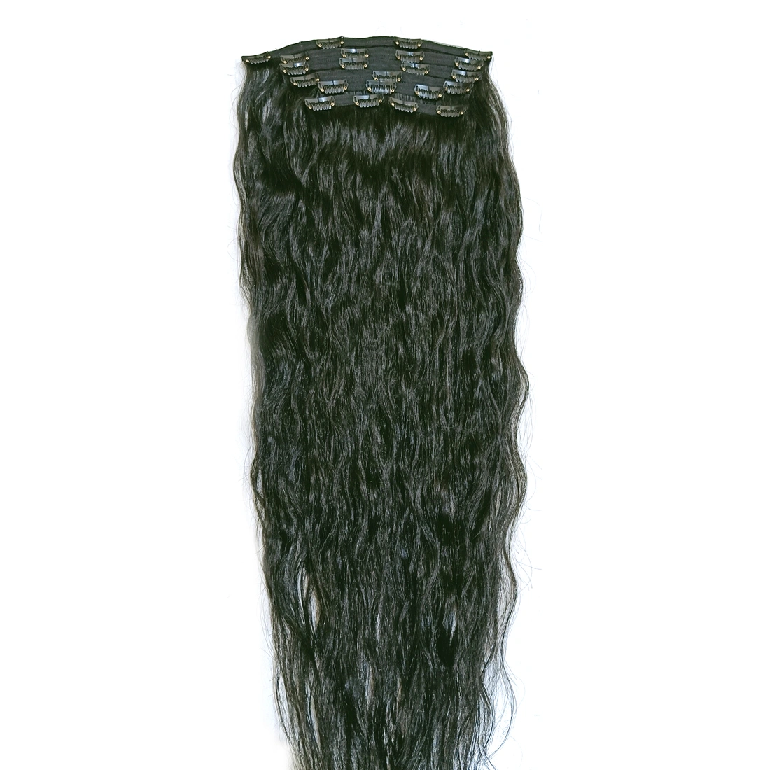 7 Pcs Clip in Hair Extension Short Lengths :     12&quot;, 14&quot;, 16&quot;-Wavy-Natural Black-16 inch-4