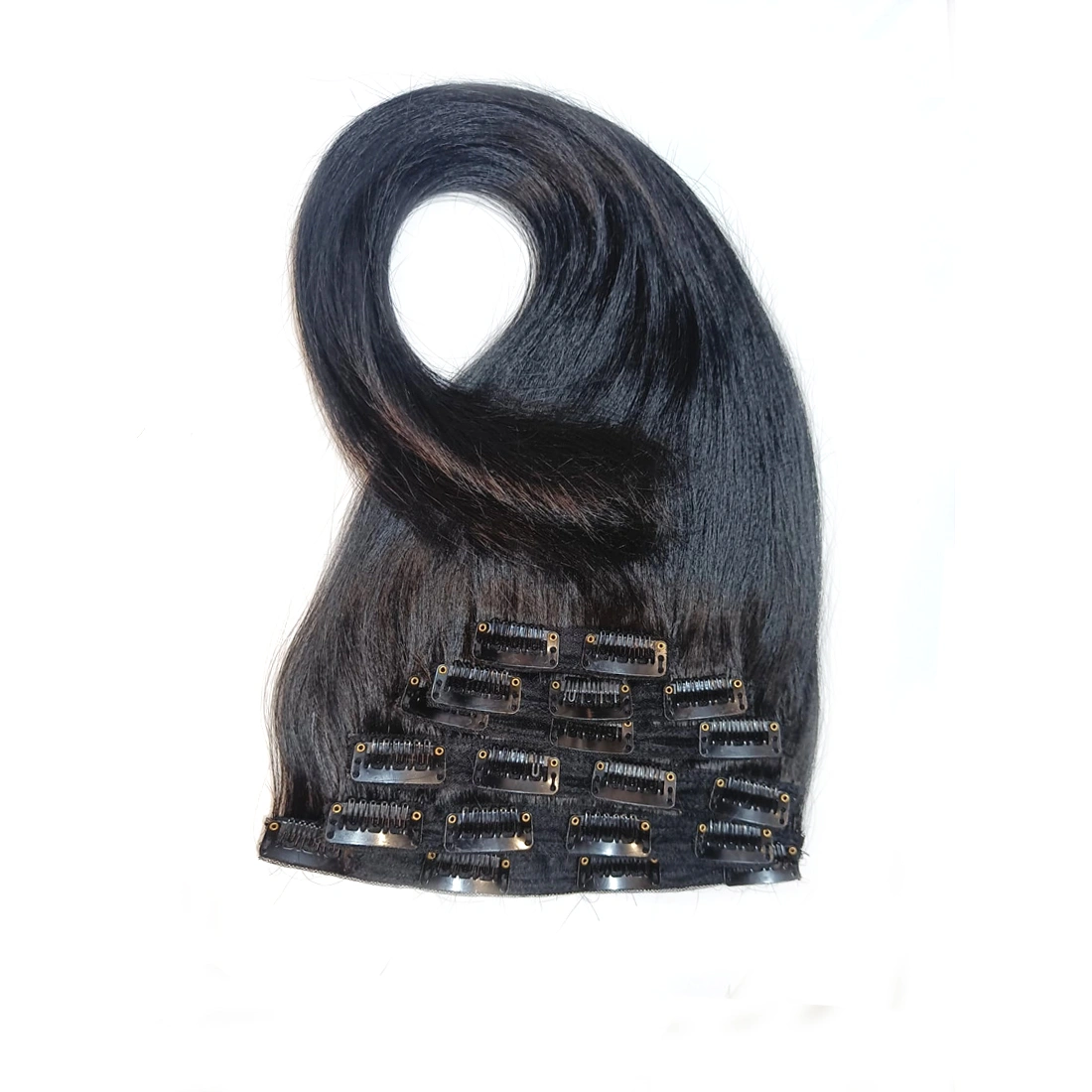 7 Pcs Clip in Hair Extension Medium Lengths : 18&quot;, 20&quot;, 22&quot;-Straight-Natural Black-22 inch-4