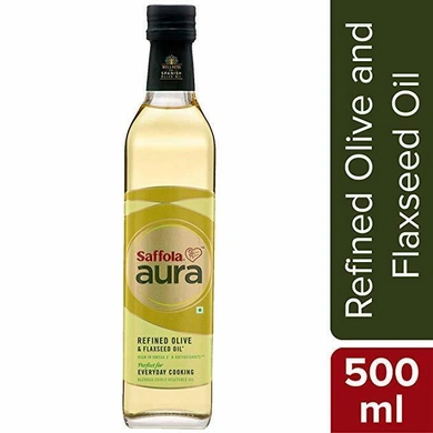 Saffola Aura Refined Olive &amp; Flaxseed Oil-SKU-Edible-Oil-086