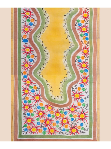 Pure Cotton Hand Painted Kasavu Saree-LAAKPCS006