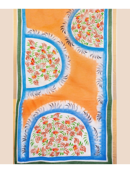Pure Cotton Hand Painted Kasavu Saree-3