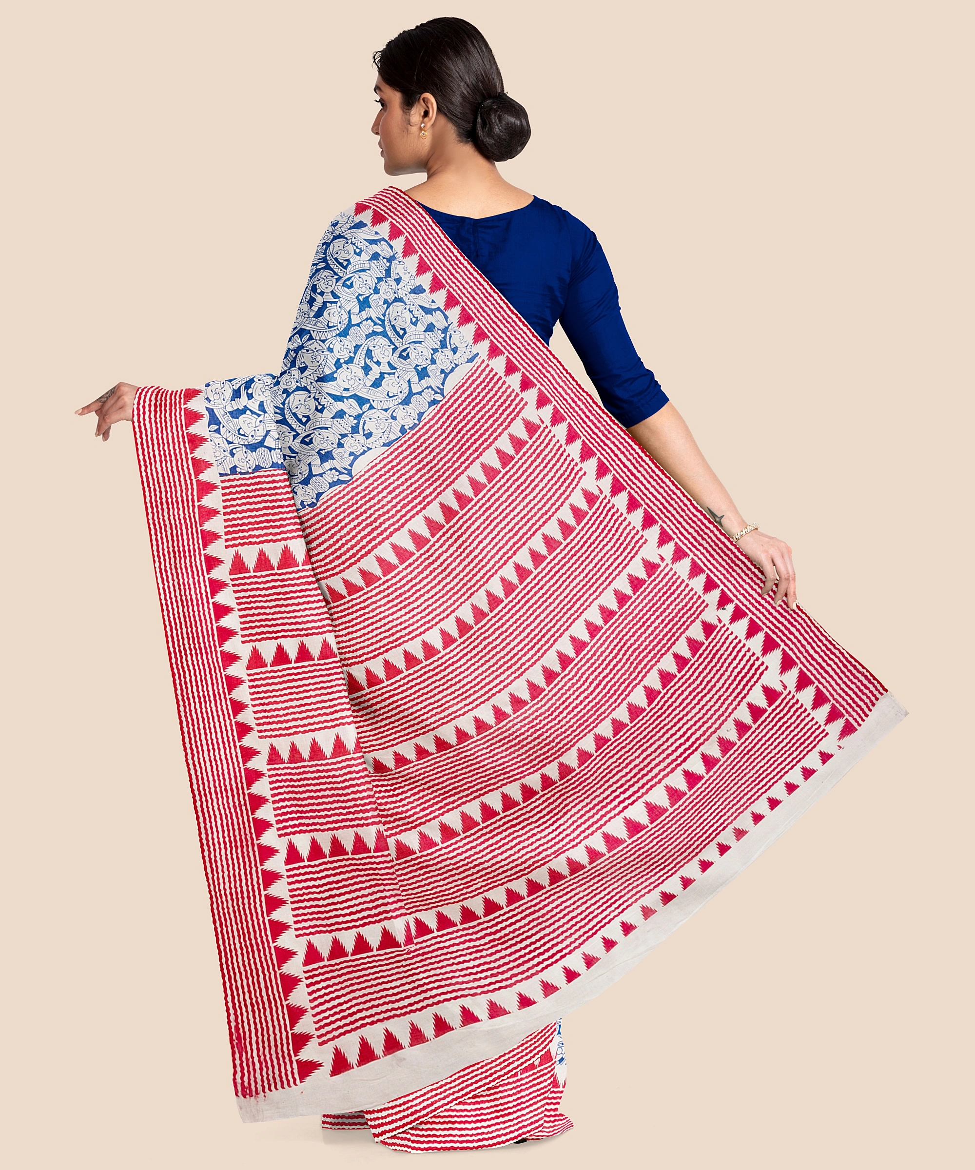 Printed Cotton Saree without Blouse Piece-4