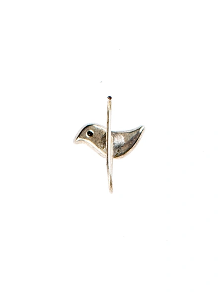 Designer Bird German Silver Clip-on Nosepin-1