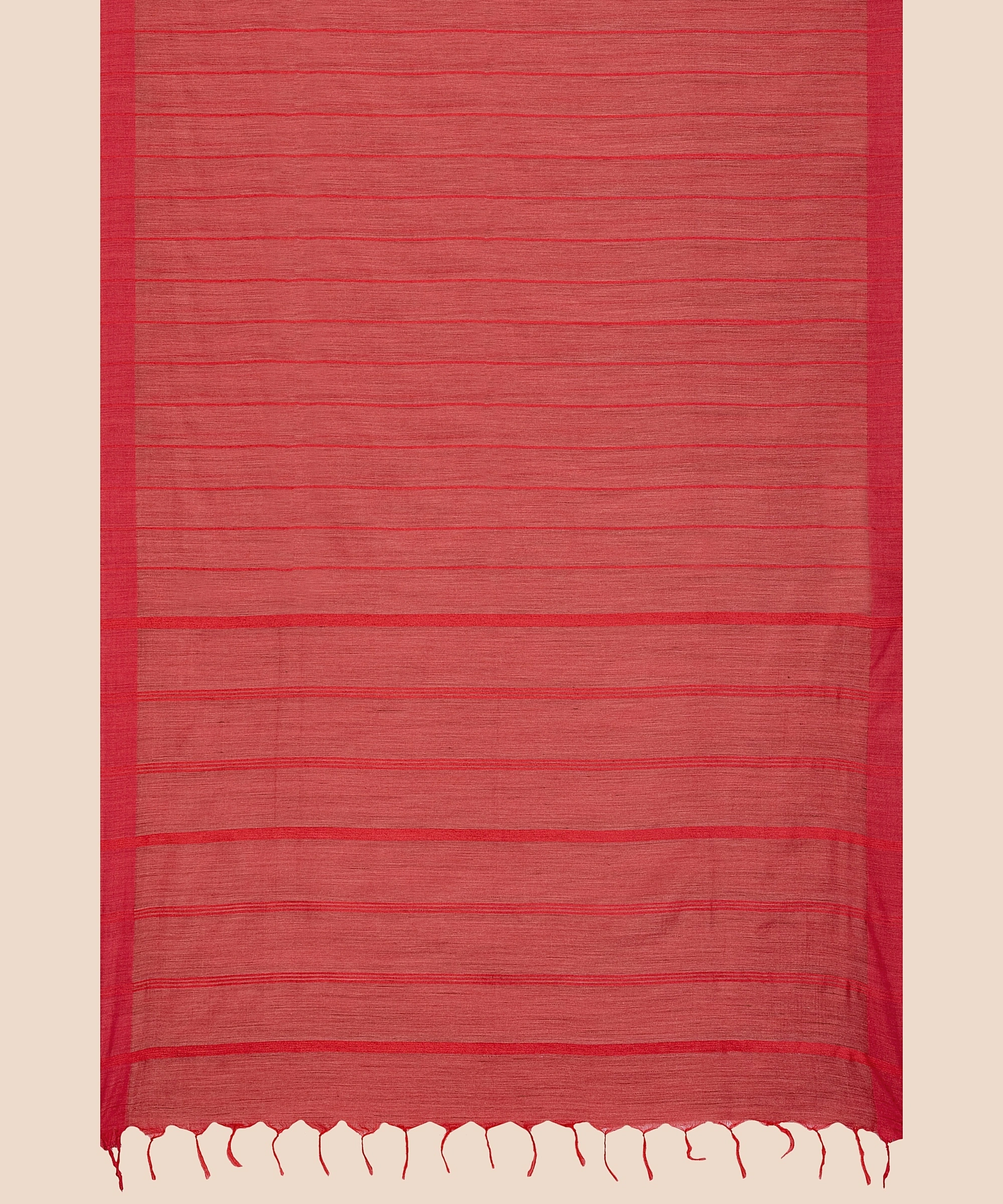 Handloom Bhagalpuri Cotton Ghicha Saree in Red-5