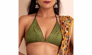 Designer Bikini Style Backless Halter Blouse