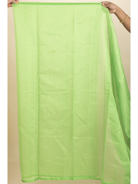 Green Ranimaa Retro Bengal Style Noiel Applique Work Saree with Blouse Piece-Green-Cotton-One Size-Applique Work Saree-Female-Adult-5