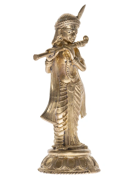 Handcrafted Decorative Dokra Krishna-Brass-Figurine-God-Krishna-Table top-1