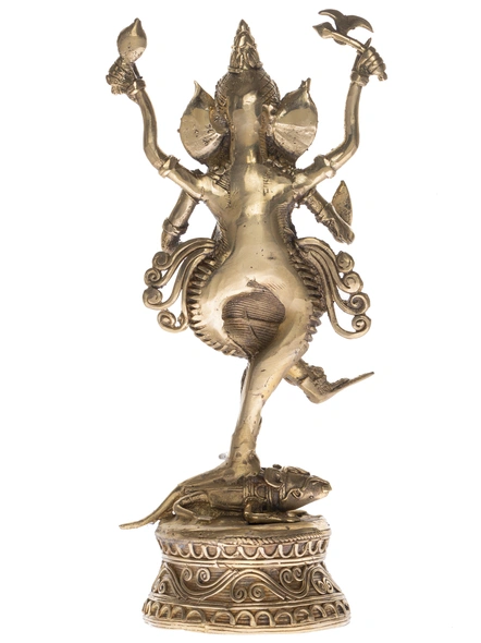 Handcrafted Decorative Dokra Ganesh-Brass-Figurine-God-Ganesh-Table top-3