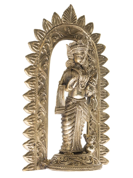 Handcrafted Decorative Dokra Laxmi Chalchitro-Brass-Figurine-God-Laxmi-Table top-1