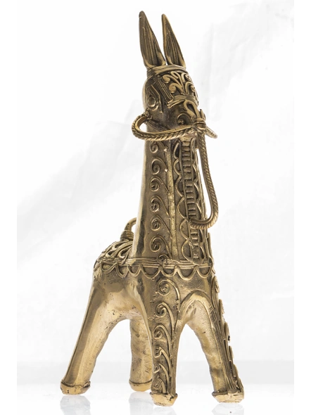 Dokra Handcrafted Decorative Horse 6 inch Set of 2-Brass-Figurine-Decorative-Table top-1