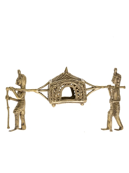 Handcrafted Decorative Dokra Palki Small-Brass-Figurine-Decorative-Table top-2