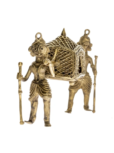 Handcrafted Decorative Dokra Palki Small-Brass-Figurine-Decorative-Table top-3