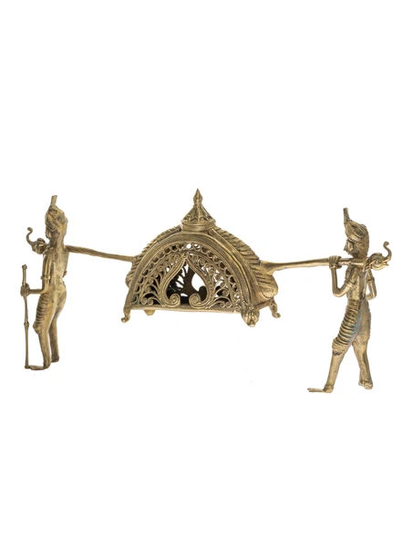 Handcrafted Decorative Dokra Palki Medium-Brass-Figurine-Decorative-Table top-1