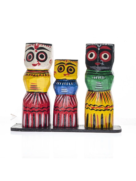 Handcrafted Decorative Wooden JAGANNATH BALARAM SUVADRA-BHHCWOODJBS002