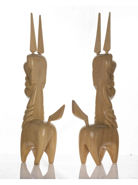 Handcrafted Decorative Wooden Horse 6 inch Set of 2-Wood-Animal-3