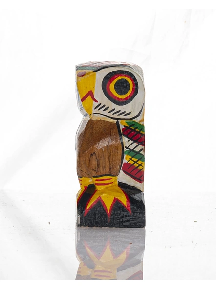 Handcrafted Decorative Wooden Owl 4 inch Set of 2-Wood-Bird-1