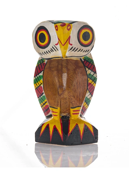 Handcrafted Decorative Wooden Owl 7 inch Set of 2-BHHCWOODOWL007