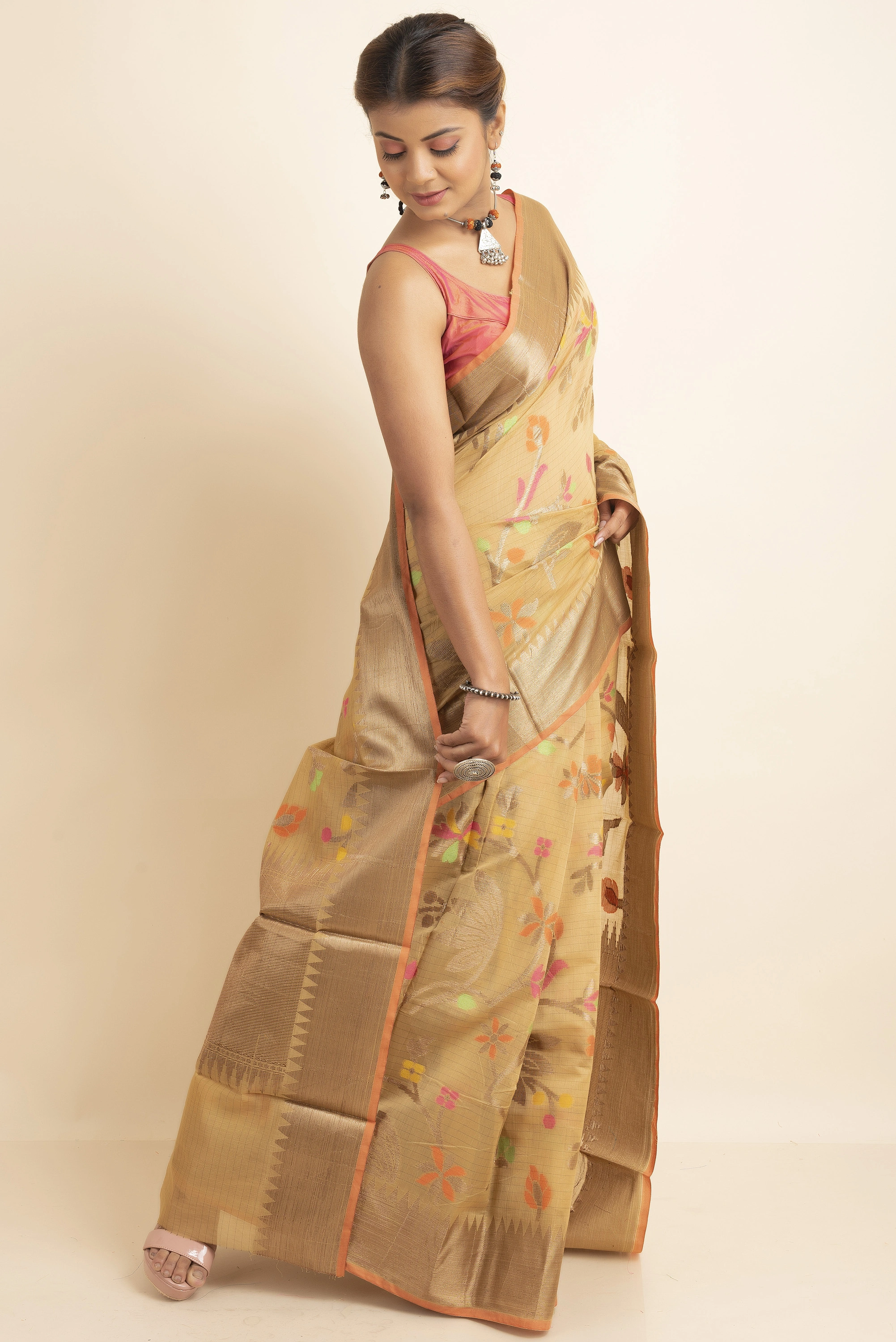 Buy Satin Silk Mukaish Work Saree In Apple Green Colour Online - SARV02175  | Andaaz Fashion