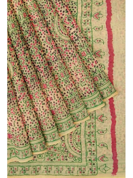 Woven Beige Cotton Silk Handloom Printed Saree with Blouse Piece-Beige-Sari-Cotton Silk-One Size-Adult-Female-4