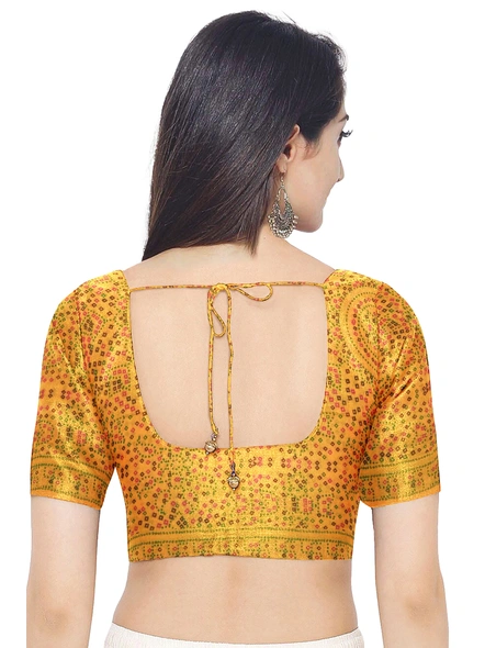Woven Mustard Cotton Silk Handloom Printed Saree with Blouse Piece-Yellow-Sari-Cotton Silk-One Size-Adult-Female-5