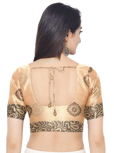 Woven Dark Peach Cotton Silk Handloom Printed Saree with Blouse Piece-Red-Sari-Cotton Silk-One Size-Adult-Female-5