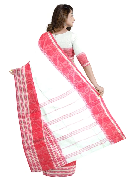 Cream Cotton Handloom Begumpuri Saree with Blouse Piece-cream-Sari-Cotton-One Size-Adult-Female-1