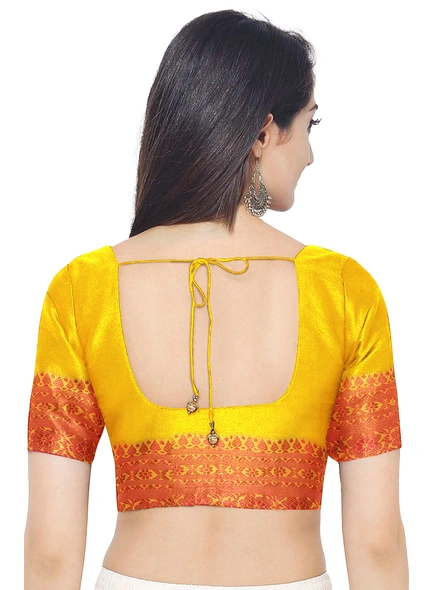 Yellow Cotton Handloom Begumpuri Saree with Blouse Piece-yellow-Sari-Cotton   -One Size-Adult-Female-5