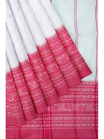 White Cotton Handloom Begumpuri Saree with Blouse Piece-white-Sari-Cotton-One Size-Adult-Female-4
