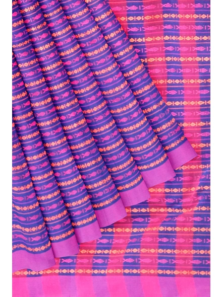 Purple Cotton Handloom Santipuri Saree with Blouse Piece-purple-Sari-Cotton-One Size-Adult-Female-4