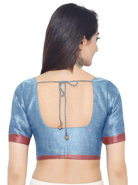 Sky Blue Handloom Santipuri Cotton Jamdani Weave Saree with Blouse Piece-sky blue-Sari-Cotton-One Size-Adult-Female-5