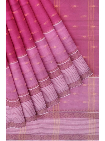 Magenta Handloom Santipuri Tant Cotton Saree-magenta-Sari-Cotton-One Size-Adult-Female-4