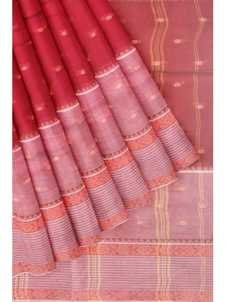 Maroon Handloom Santipuri Tant Cotton Saree-maroon-Sari-Cotton-One Size-Adult-Female-3