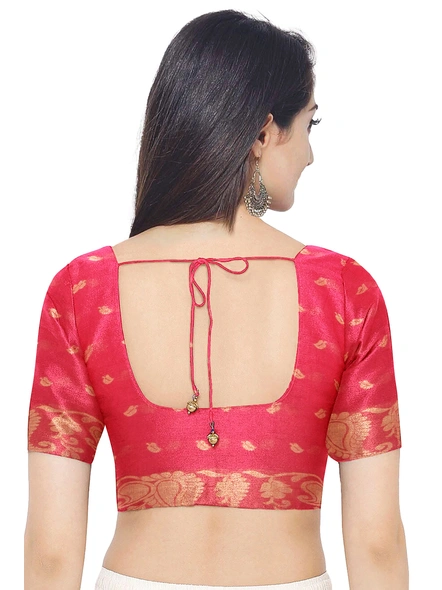 Woven Red Cotton Silk Handloom Jamdani Weave Santipuri Saree with Blouse Piece-red-Sari-Cotton Silk-One Size-Adult-Female-5