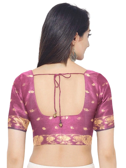 Woven Magenta Cotton Silk Handloom Jamdani Weave Santipuri Saree with Blouse Piece-pink-Sari-Cotton Silk-One Size-Adult-Female-5
