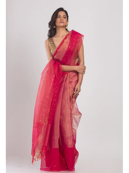 Pink Sequins Handwoven Resham Silk Saree-pink-Sari-Silk-One Size-Adult-Female-3