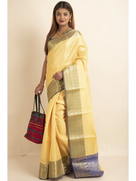 Golden Violet Tissue Silk Golden Zari Tanchoi Banarasi Saree with Blouse Piece-Gold-Sari-One Size-Tissue Silk-Adult-Female-4